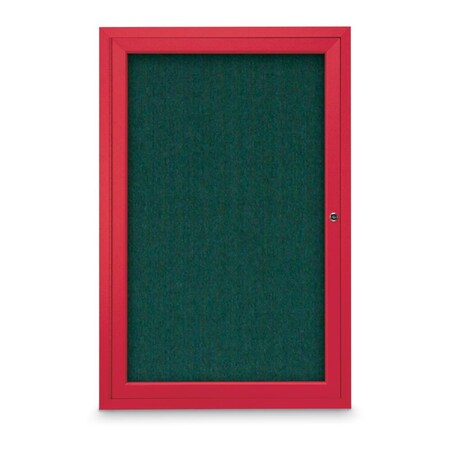 United Visual Products Slim Enclosed Corkboard, 11"x13-1/2", Satin Alum Frame/Apricot UVEB1113-SATIN-APRICOT